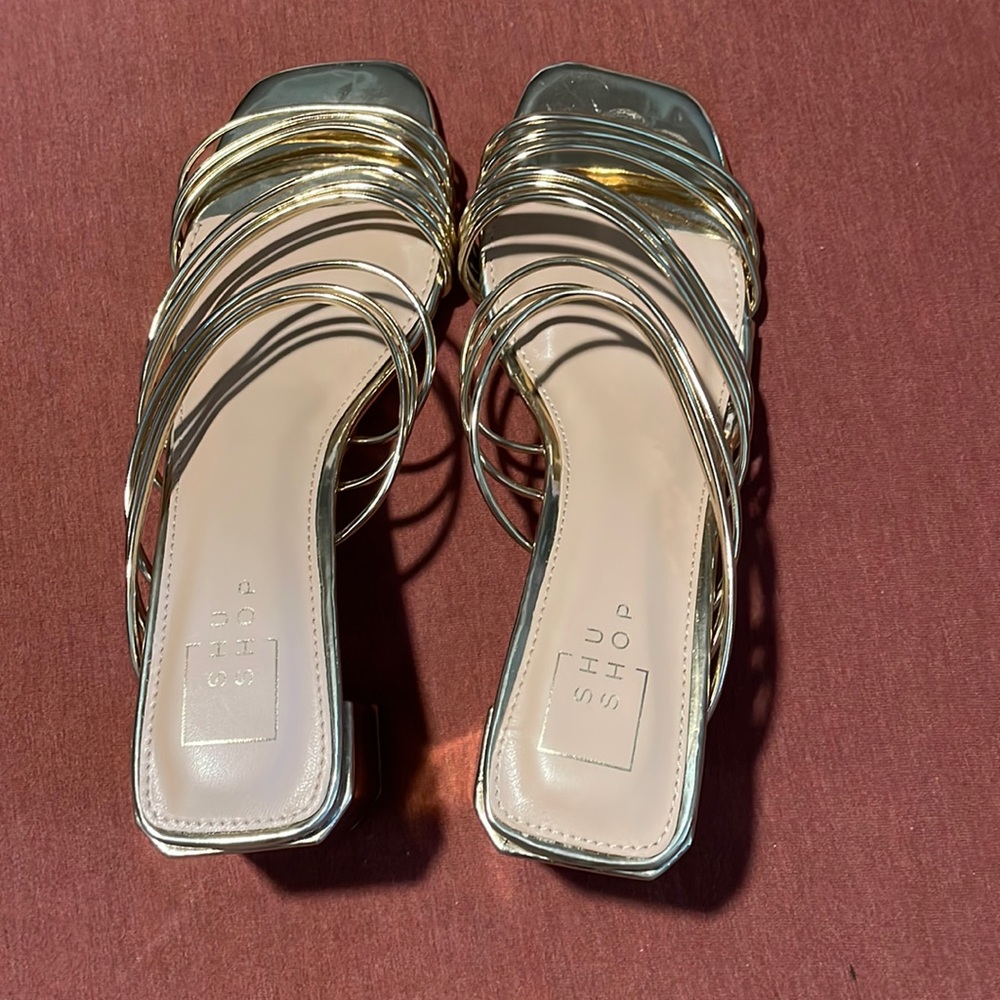 Shu Shop Gold Heels